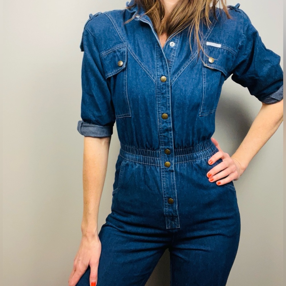 Dreams Vintage 1980’s Denim Jumpsuit | Size M | 100% Cotton - Picture 2 of 16